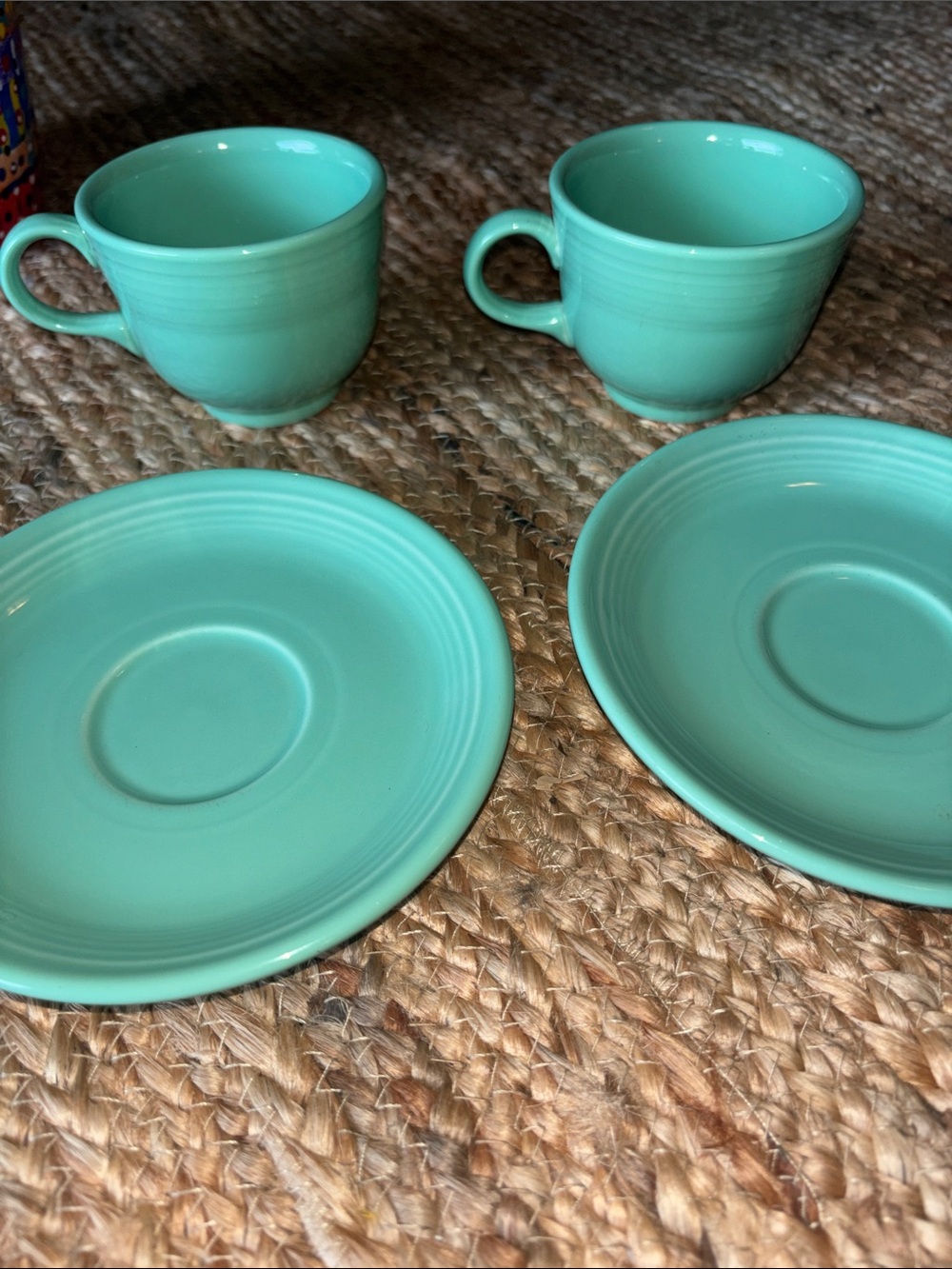 Fiesta Sea Mist Ceramic Cup and Saucer Set